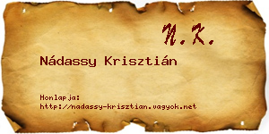 Nádassy Krisztián névjegykártya