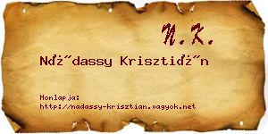 Nádassy Krisztián névjegykártya